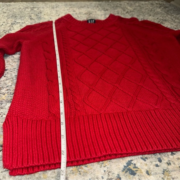 GAP 100% cotton Cable Knit Red Sweater - Picture 11 of 11
